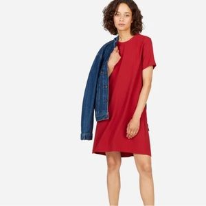 Everlane The Japanese GoWeave Red Shift A-line Short Sleeve Dress Size 00